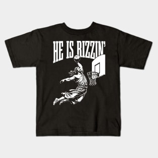 He Is Rizzin' Vintage 90s: Bringing the Laughs to Easter Kids T-Shirt